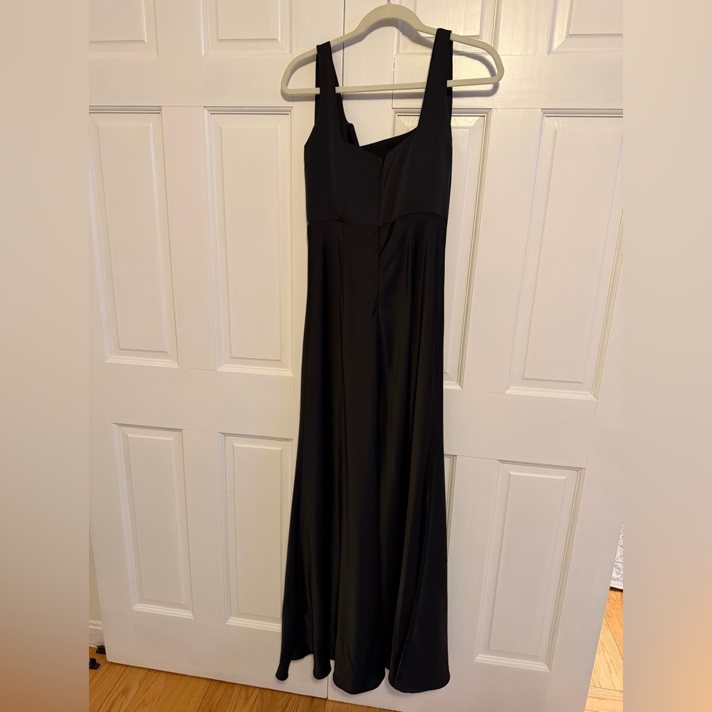 Birdy Grey Alex Dress Matte Satin Black Maxi Medium NWT - Picture 3 of 7